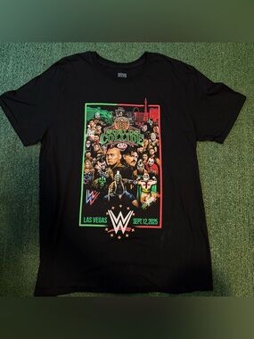 WWE AAA Worlds Collide 2025 Tee Shirt Large Wrestling